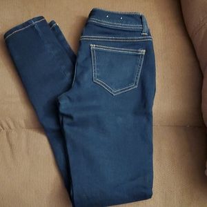 Size 0 dark wash straight leg jeggings